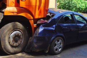 Rear-end car accident with a truck