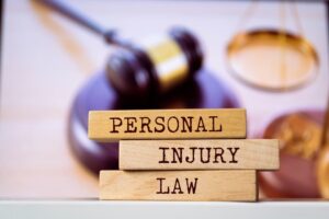 Wooden blocks spelling 'Personal Injury Law'—a legal concept. 